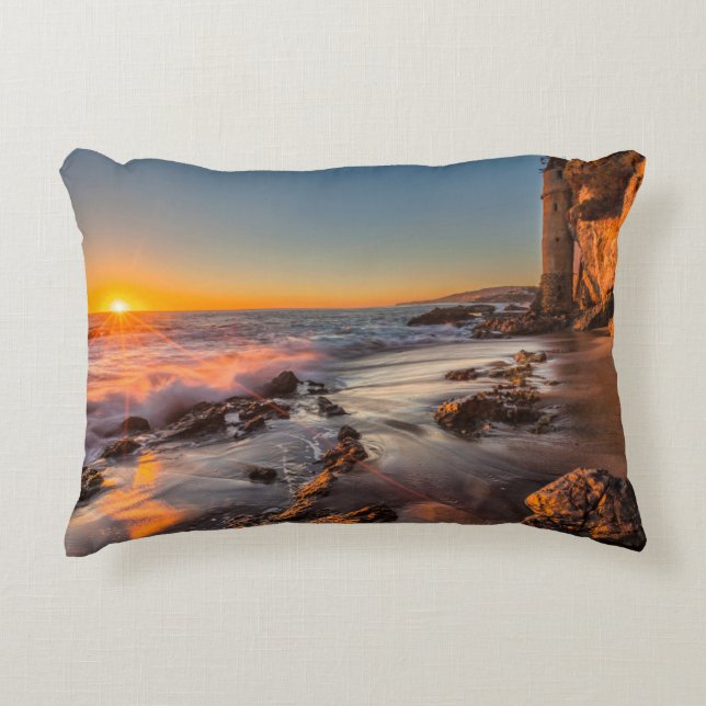 Sunset at Victoria Beach Decorative Cushion (Front)