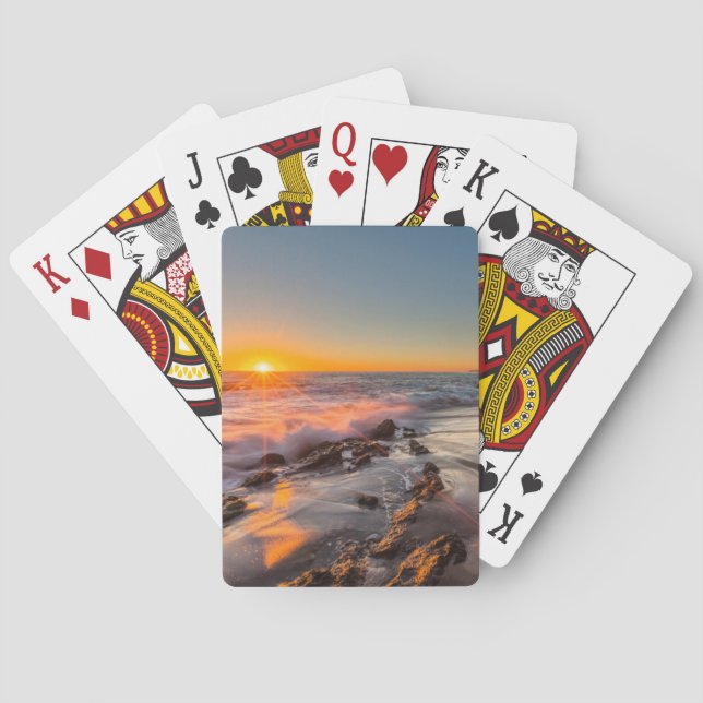 Sunset at Victoria Beach Playing Cards (Back)