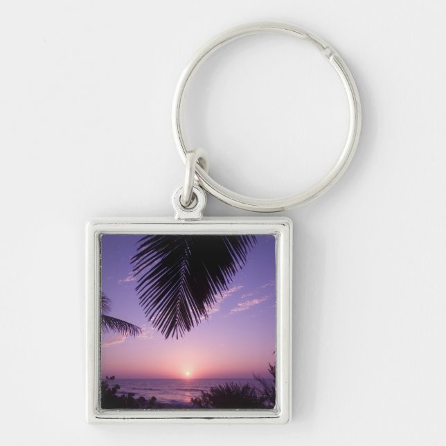 Sunset at West End, Cayman Brac, Cayman Islands, Key Ring (Front)