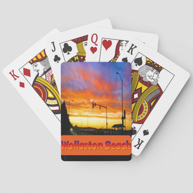 Sunset at Wollaston Beach Playing Cards (Back)