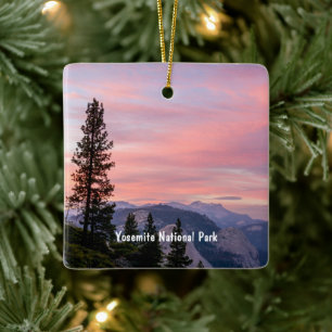Sunset at Yosemite Ceramic Ornament