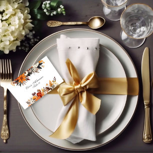 Sunset Autumn Floral Budget Wedding  Place Card