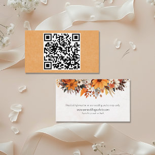 Sunset Autumn Floral Wedding Details Enclosure Card
