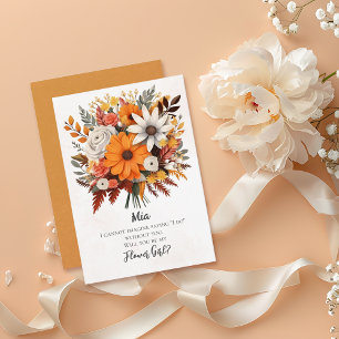 Sunset Autumn Florals Flower Girl Proposal Invitation