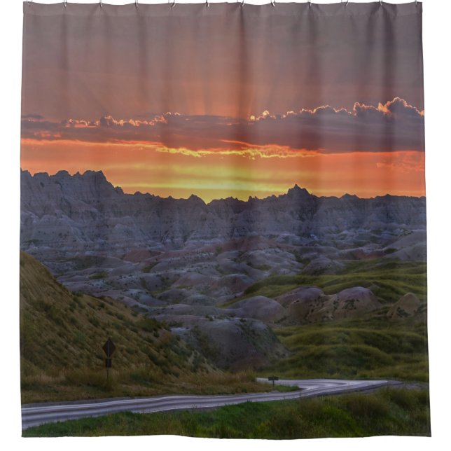 Sunset, Badlands National Park Shower Curtain (Front)
