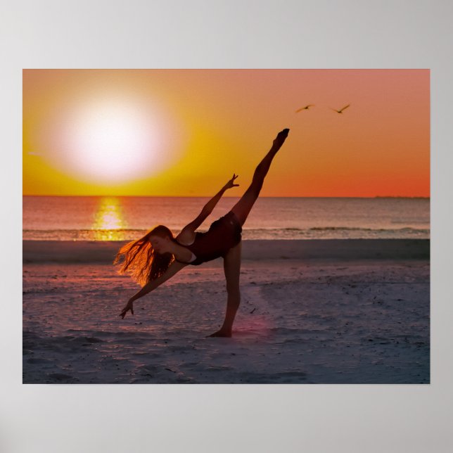 Sunset Ballet on the Beach Poster (Front)