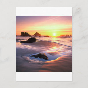 Sunset Bandon Oregon Postcard