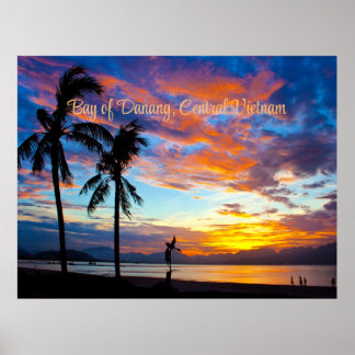 Sunset, Bay of Danang, Central Vietnam, Poster