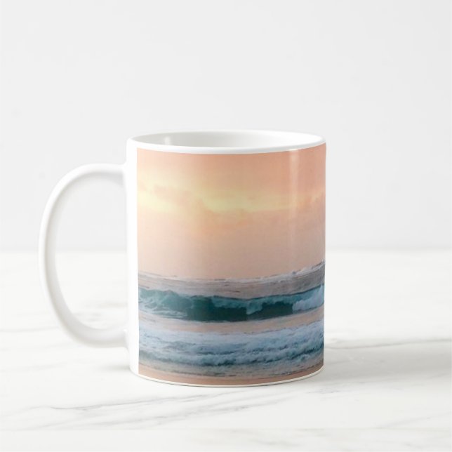 Sunset Beach and ocean  Coffee Mug (Left)