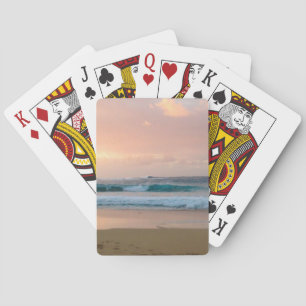 Sunset Beach and ocean Playing Cards