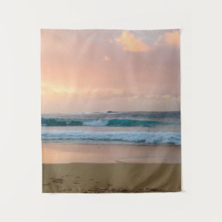 Sunset Beach and ocean Tapestry