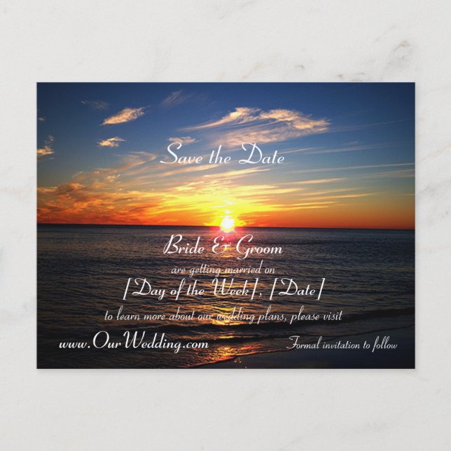 SUNSET BEACH ANNOUNCEMENT POSTCARD (Front)