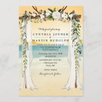 Sunset Beach Arbor Wedding Invitation
