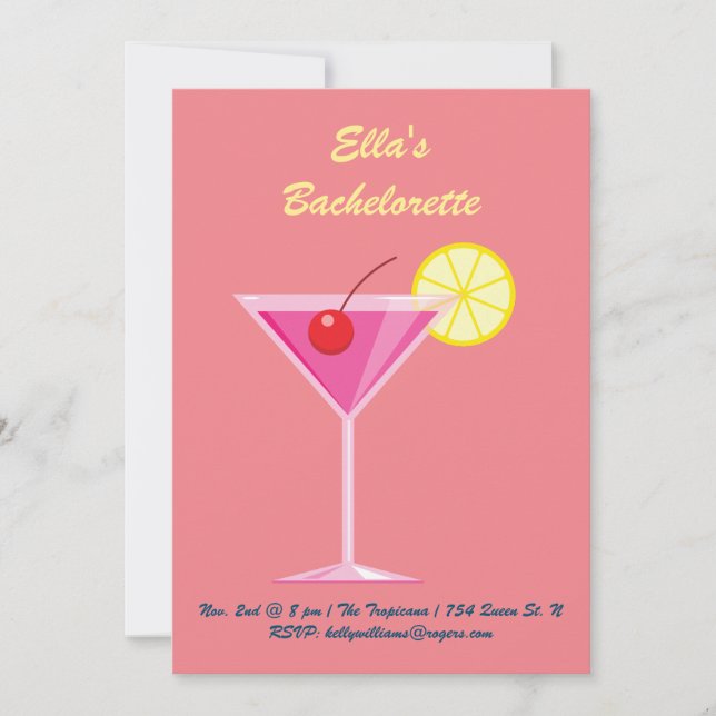 Sunset Beach Bachelorette Party Invitation (Front)