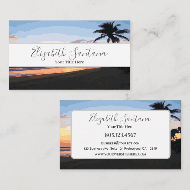 Sunset Beach Business Card (Front/Back)