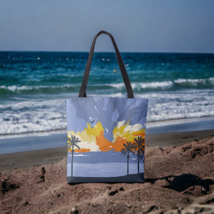 Sunset Beach by © Cathy Thompson Tote Bag