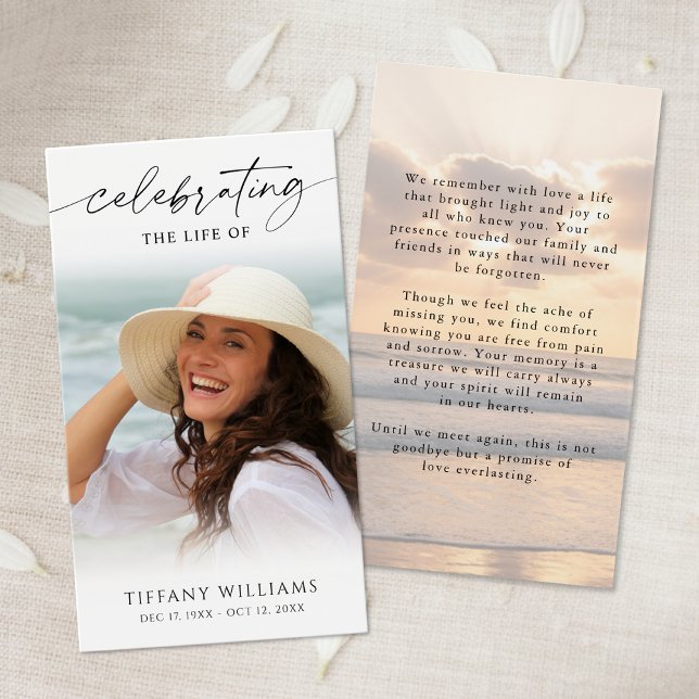 Sunset Beach Celebration of Life Prayer Card (Creator Uploaded)