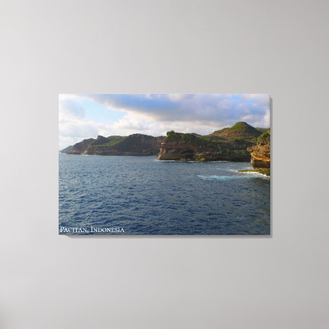 Sunset Beach Cliff Cliffside Landscape Photo Canvas Print (Front)