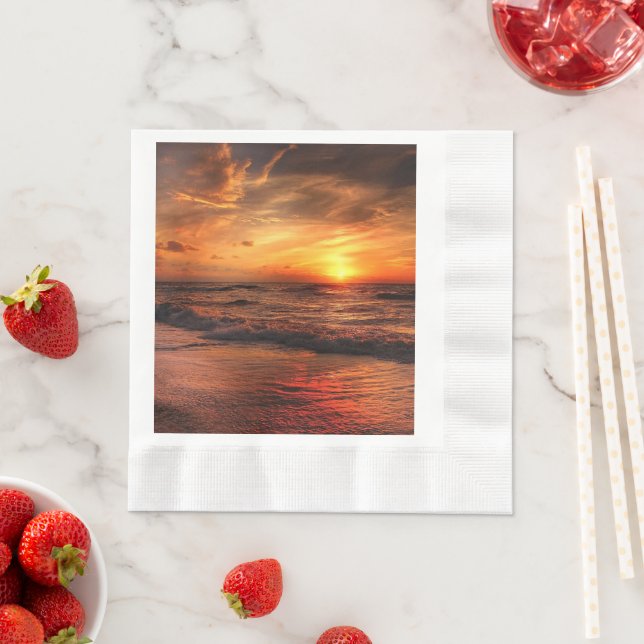 Sunset Beach Coined Luncheon Paper Napkins 17 (Insitu)