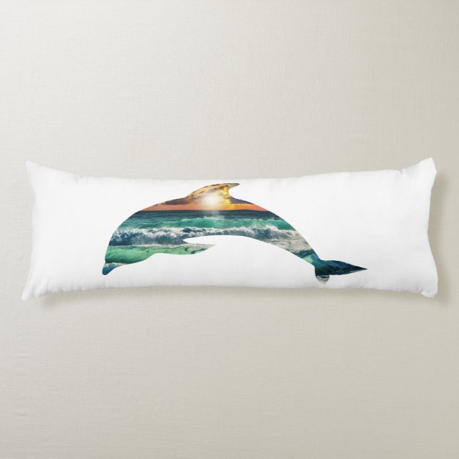 Sunset Beach Dolphin Body Cushion (Front)