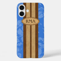 Sunset Beach Faux Wood Surfboard Hawaiian Monogram