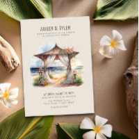 Sunset Beach Floral Pagoda Summer Wedding