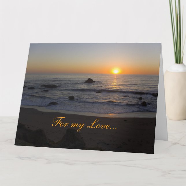 Sunset Beach For Love Birthday Card (Front)