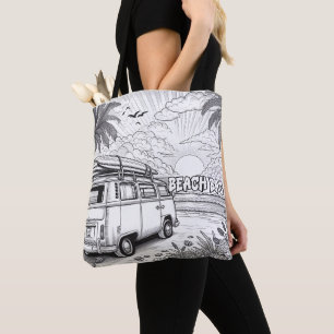 Sunset Beach Getaway Colouring Tote Bag