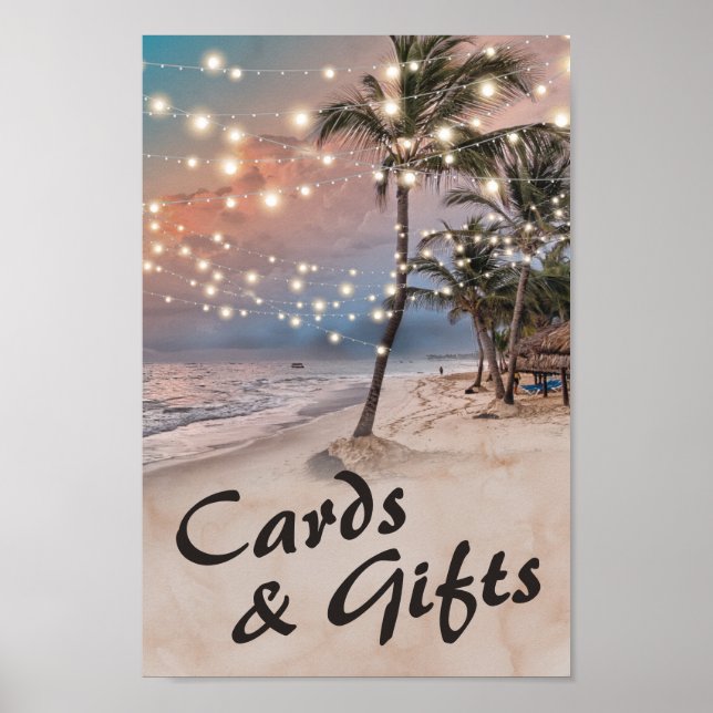 Sunset Beach Gifts & Cards Wedding Poster (Front)