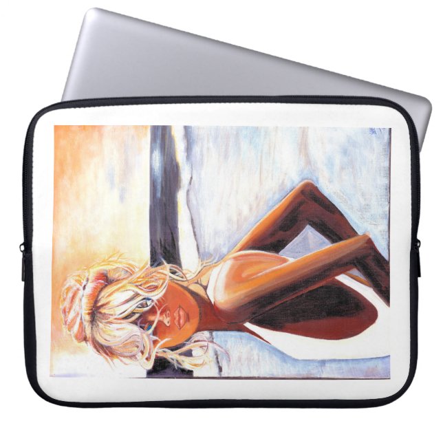 Sunset Beach Girl Laptop Sleeve (Front)