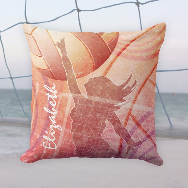 Sunset Beach Girls' Volleyball Cushion (Creator Uploaded)