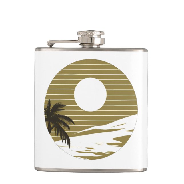 Sunset Beach Hip Flask (Front)