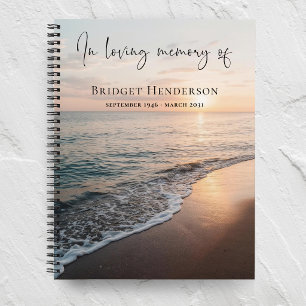 Sunset Beach In Loving Memory Memorial Guest Notebook