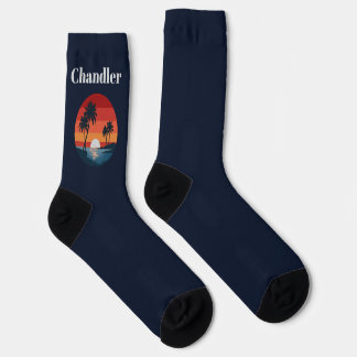 Sunset Beach Navy Socks for Men or Women