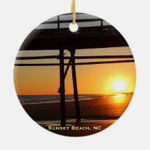 Sunset Beach NC Christmas Tree Travel Ornament
