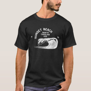 Sunset Beach NC Summertime Vacationing Rolling Wav T-Shirt