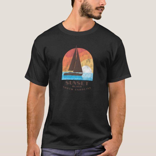 Sunset Beach NC Vacationing Sailboating Sunrise T-Shirt (Front)
