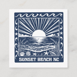 Sunset Beach NC Vintage Coastal Sunset  Enclosure Card