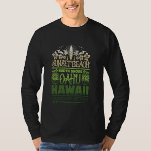 Sunset Beach Oahu North Shore Hawaii Surf Retro Ti T-Shirt