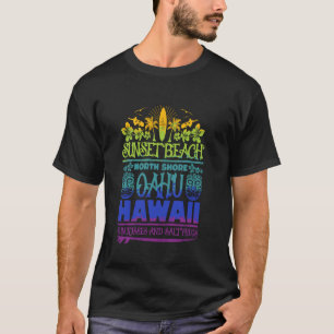 Sunset Beach Oahu North Shore Hawaii Surf Retro Ti T-Shirt