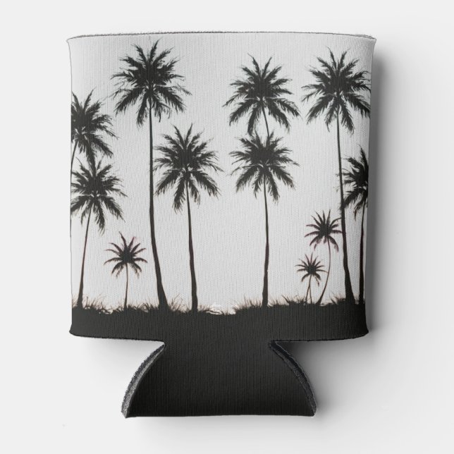 Sunset Beach Palm Tree Summer Vacation Custom      Can Cooler (Front)