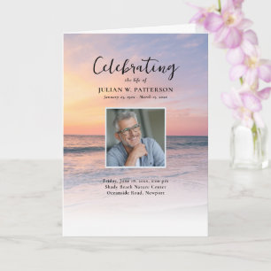 Sunset Beach Photo Celebration of Life Program Card
