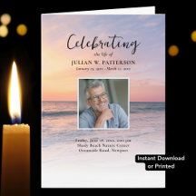 Sunset Beach Photo Celebration of Life Program