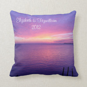 Sunset Beach Pillow Bride & Groom Wedding