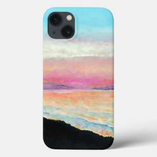 Sunset Beach Pink Art iPhone 13 Case