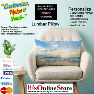 Sunset Beach Polyester Lumbar Pillow 15
