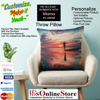 Sunset Beach Polyester Throw Pillow 34