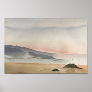 Sunset beach poster