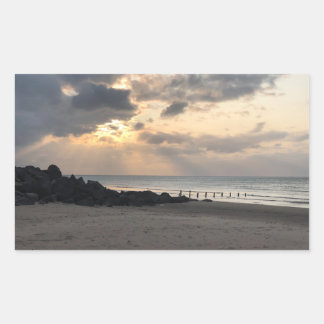 Sunset Beach Rectangular Sticker