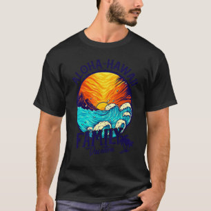 Sunset Beach Retro Aloha Hawaii Matching Family Va T-Shirt